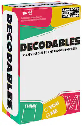 SpinMaster Games - Decodables Hilarious Adult Party Card Game for Game Night, Bachelorette, or College Party, Ages 18+, 3–8 Players - Multicolor