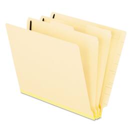 Tops Business Forms - Manila End Tab Classification Folders, 2" Expansion, 2 Dividers, 6 Fasteners, Letter Size, Manila Exterior, 10/Box