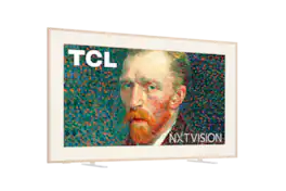 TV Table Stands for 55”- 85” TCL NXTVISION TVs with Magnetic Decorative Cover - White