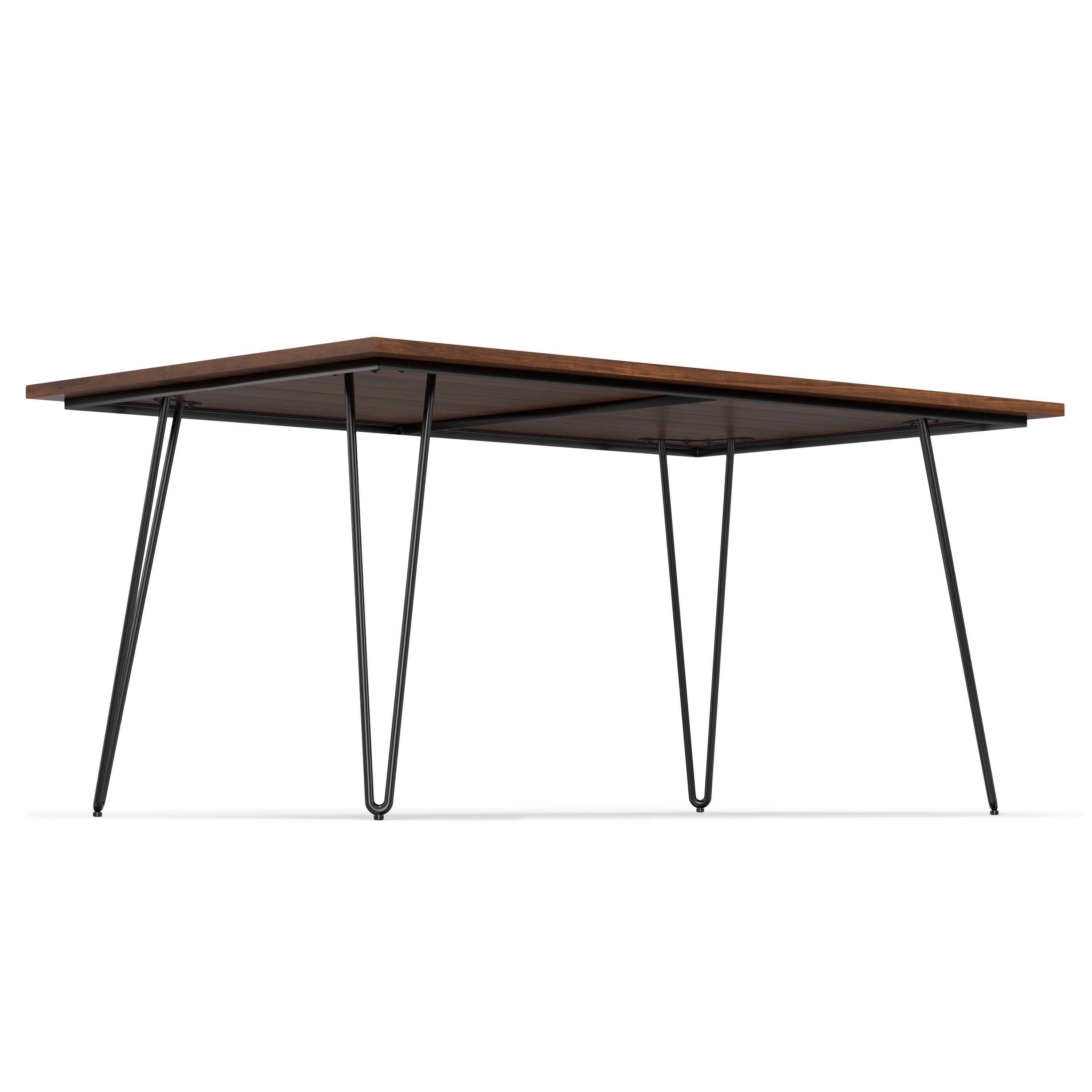 Alt View 2. Simpli Home - Hunter 66 inch x 40 inch Rectangle Industrial Dining Table in Walnut Veneer - Walnut Veneer.