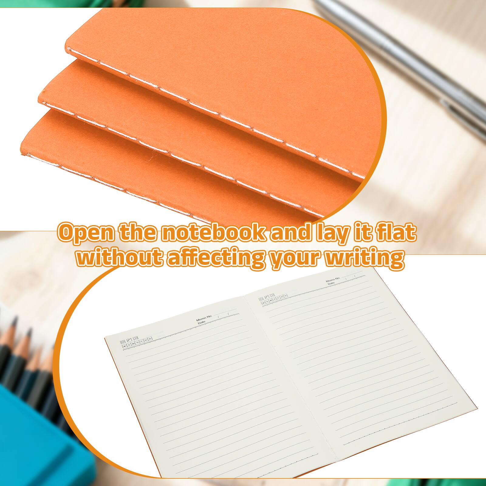 Open the notebook and lay it flat without affecting your writing