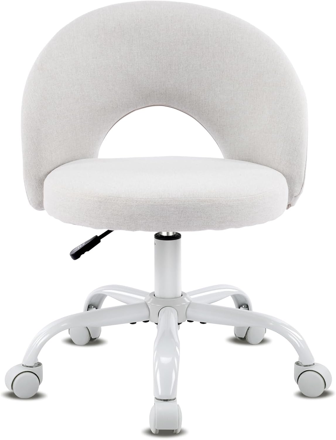 Alt View 8. Winado - Small Vanity Chair with Wheels for Girls Cute Adjustable Height Armless Office Desk Chair 360°Swivel Comfy Rolling Chair - Linen Light Gray.