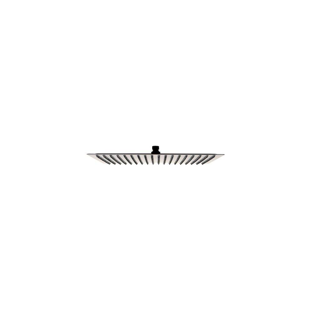 Back. Alfi - Matte Black Stainless Steel 16" Square Ultra-Thin Rain Shower Head - Black.