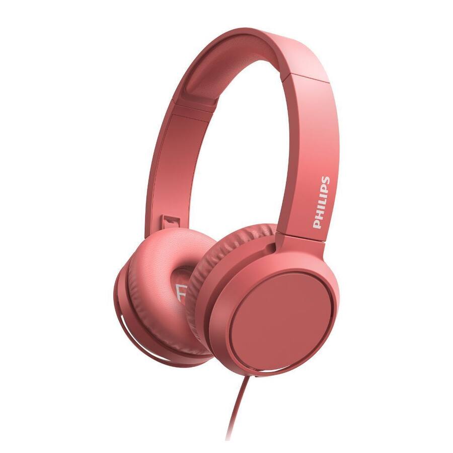Philips H4105 On Ear Wired Headphones Red Open Pink TAH4105RD00