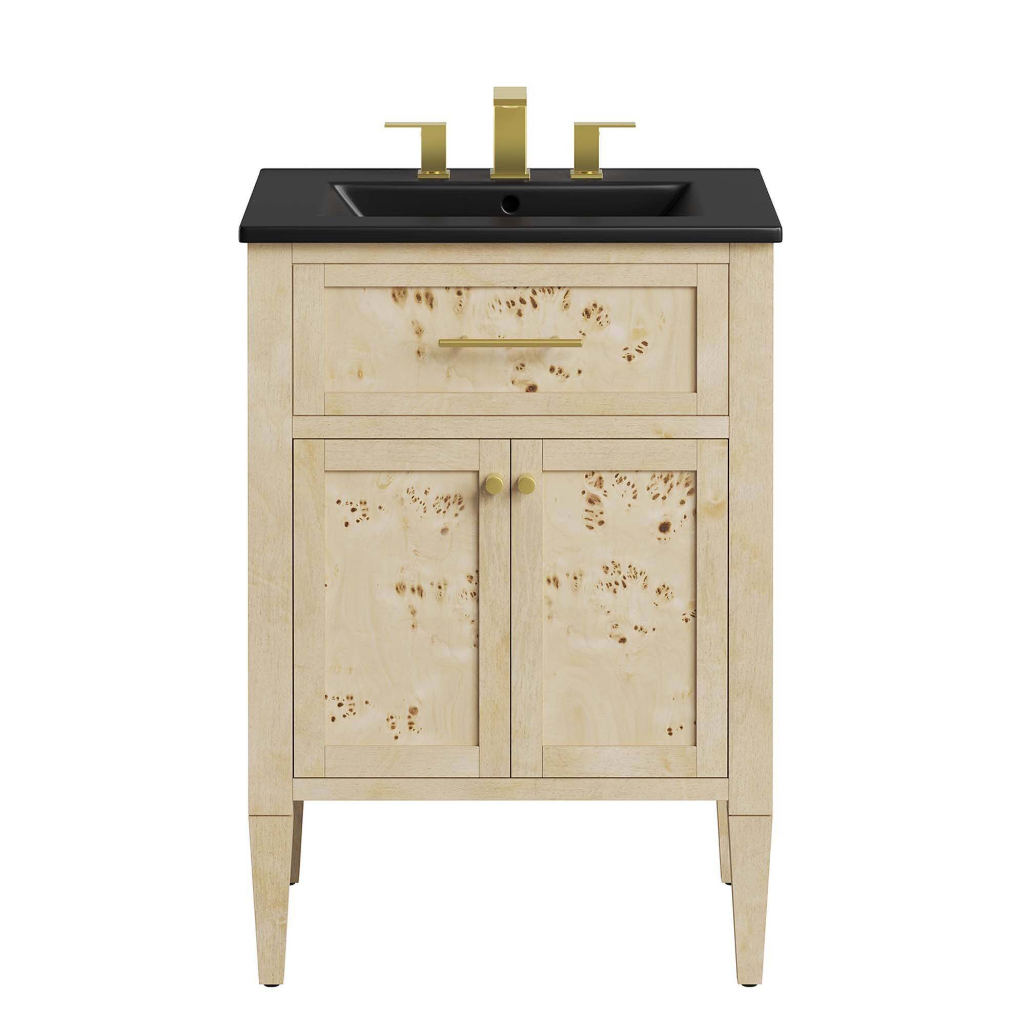 Alt View 4. Modway - Elysian Bathroom Vanity Basin Included by Modway - Black Burl.