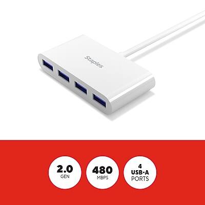 Staples 2.0 GEN 480 MBPS 4 USB-A PORTS
