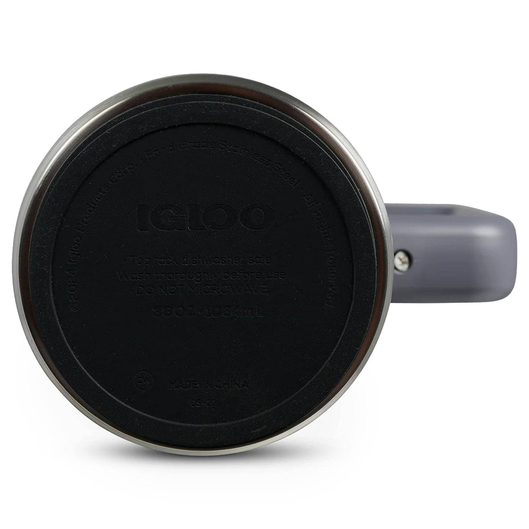 - Food Grade Stainless Steel
- Igloo
- Wash thoroughly before use
- Do Not Microwave
- 36 oz - 1064 ml
- Made in China
- 05-22