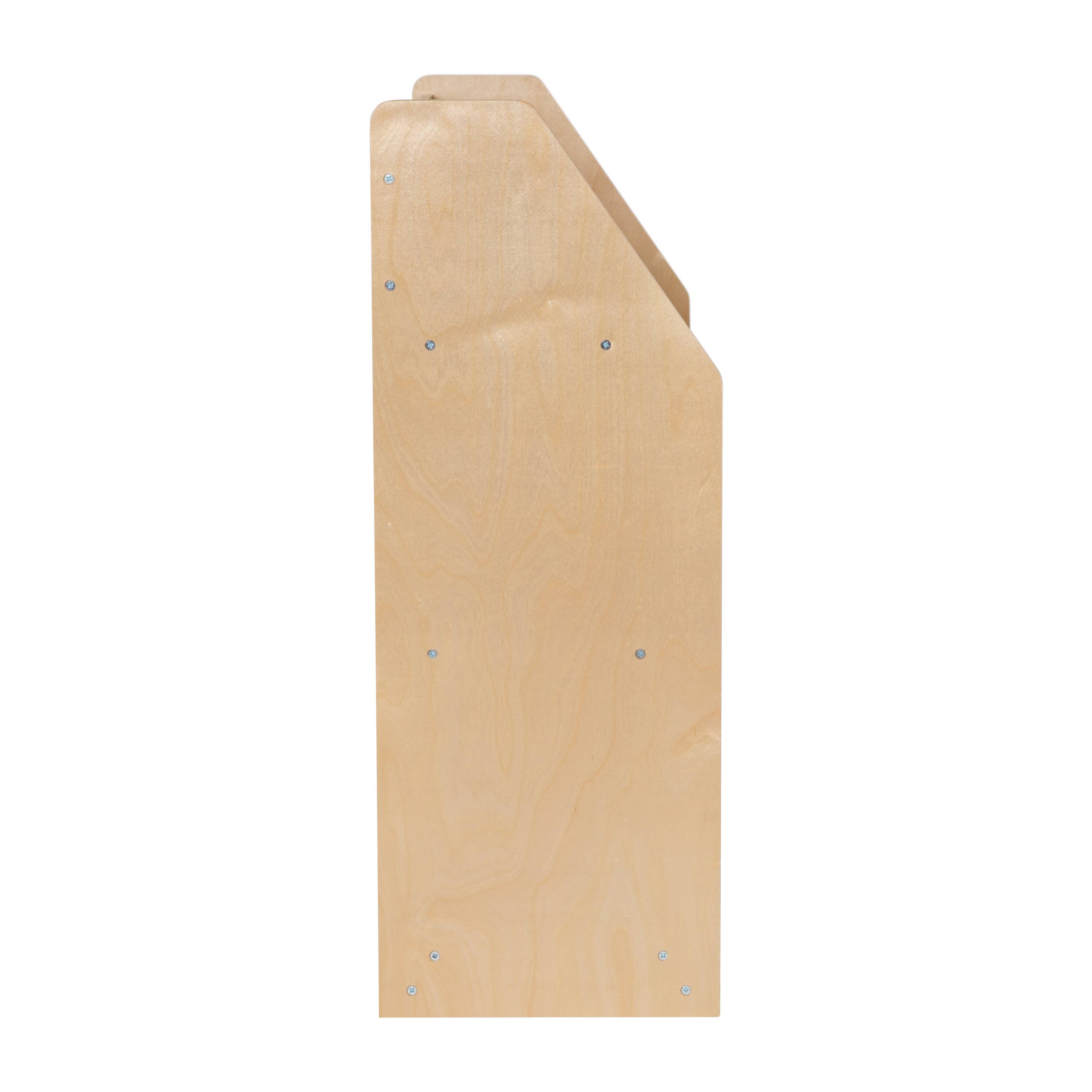 Alt View 7. Emma + Oliver - Kid's Bookshelf or Toy Storage Shelf for Bedroom or Playroom in Wood Finish with Safe, Kid-Friendly Curved Edges - Natural.