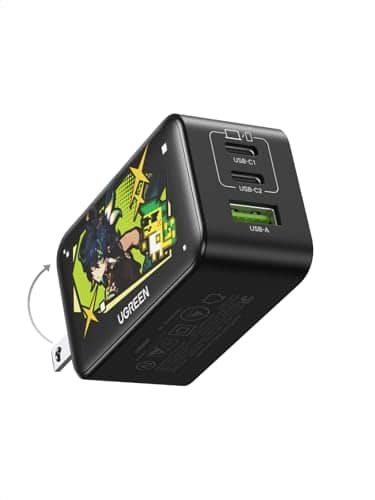 DORLUKFU - Nexode 65W GaN USB C Wall Charger, 3-Port Compact Foldable Fast Charger for MacBook Pro/Air, Dell XPS, iPhone 17/16/15,