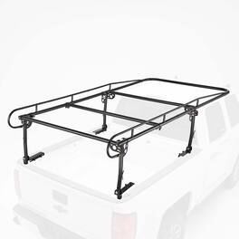 VEVOR - Truck Ladder Rack 1500LBS Capacity Universal Over-Cab Trucks Bed Rack, 51.2"-75" Adjustable for Kayak Surfboard Lumber - Black