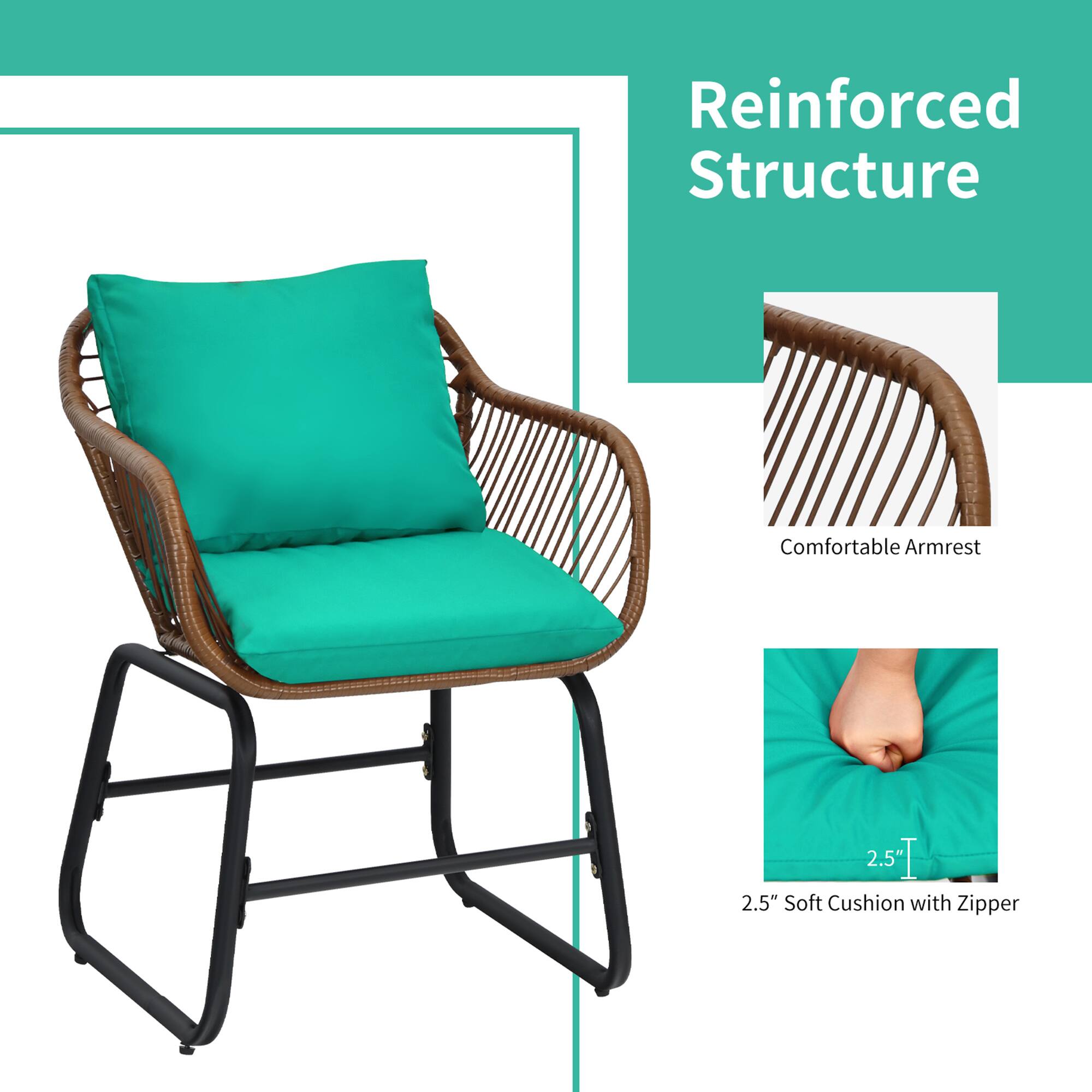 Reinforced Structure

Comfortable Armrest

2.5" Soft Cushion with Zipper