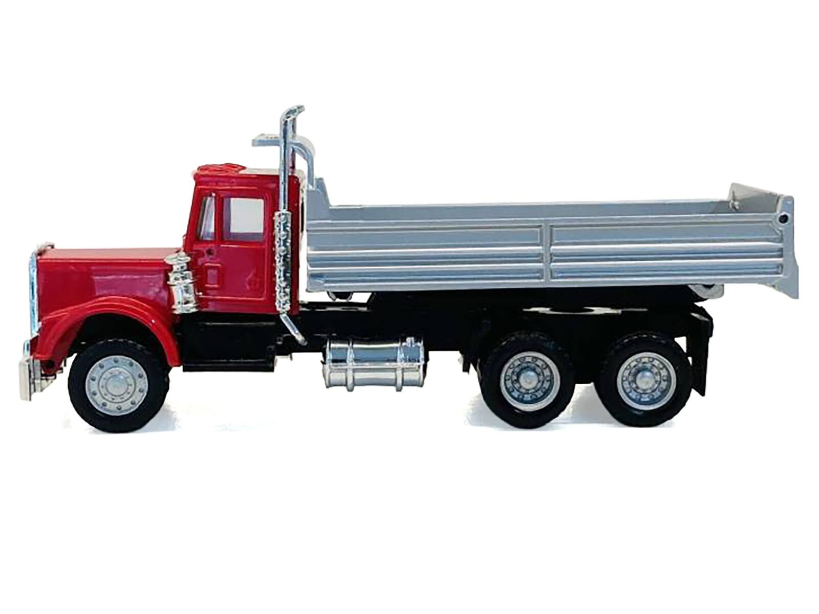 Alt View 1. Promotex - Peterbilt Dump Truck with Red Cab 1/87 (HO) Scale Plastic Model Car by Promotex.