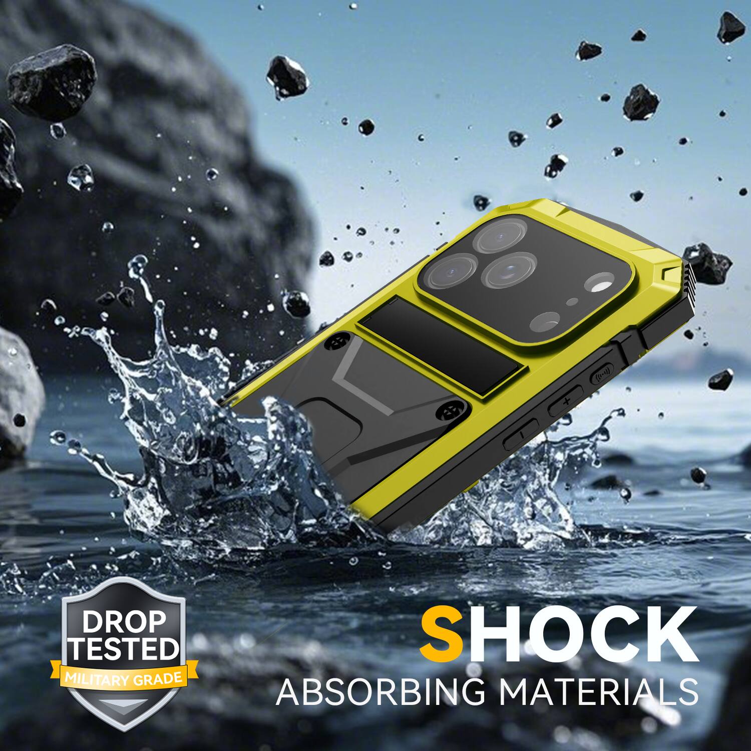 DROP TESTED  
MILITARY GRADE  
SHOCK ABSORBING MATERIALS
