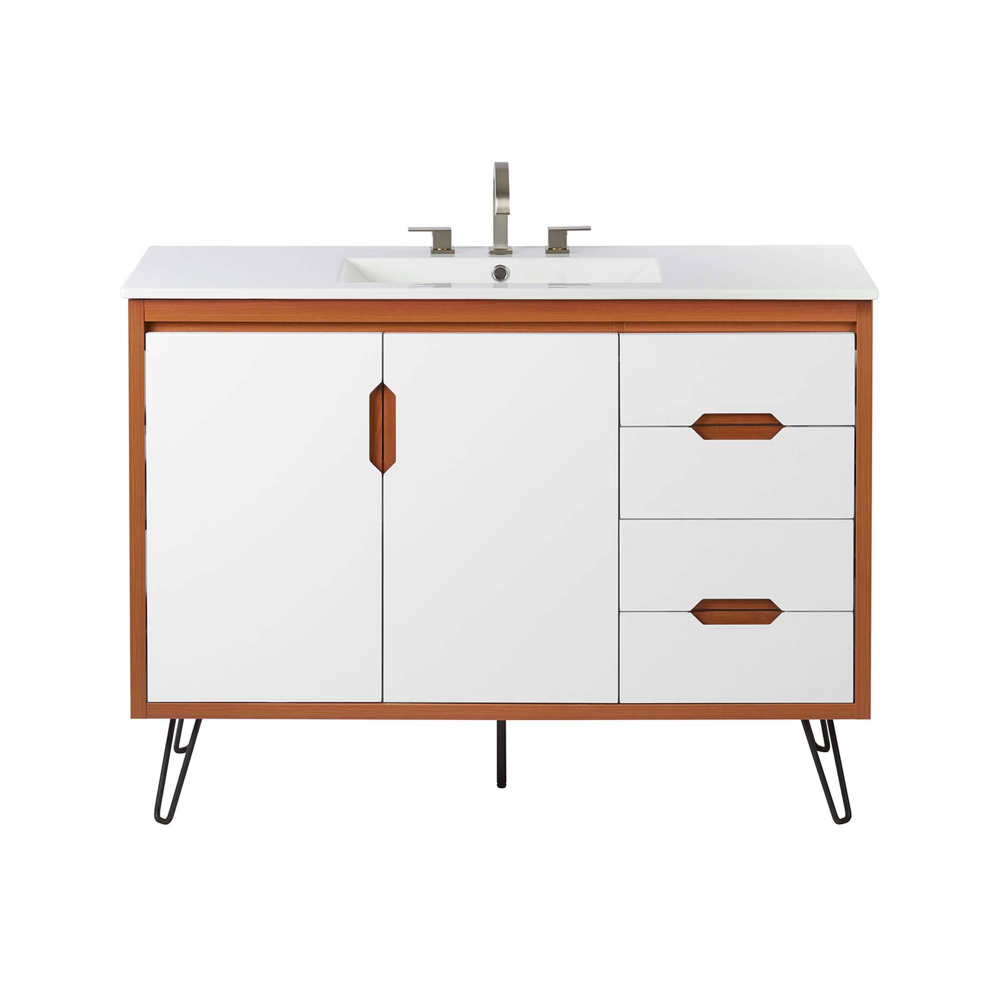 Alt View 4. Modway - Energize Bathroom Vanity Basin Included by Modway - Cherry White White.