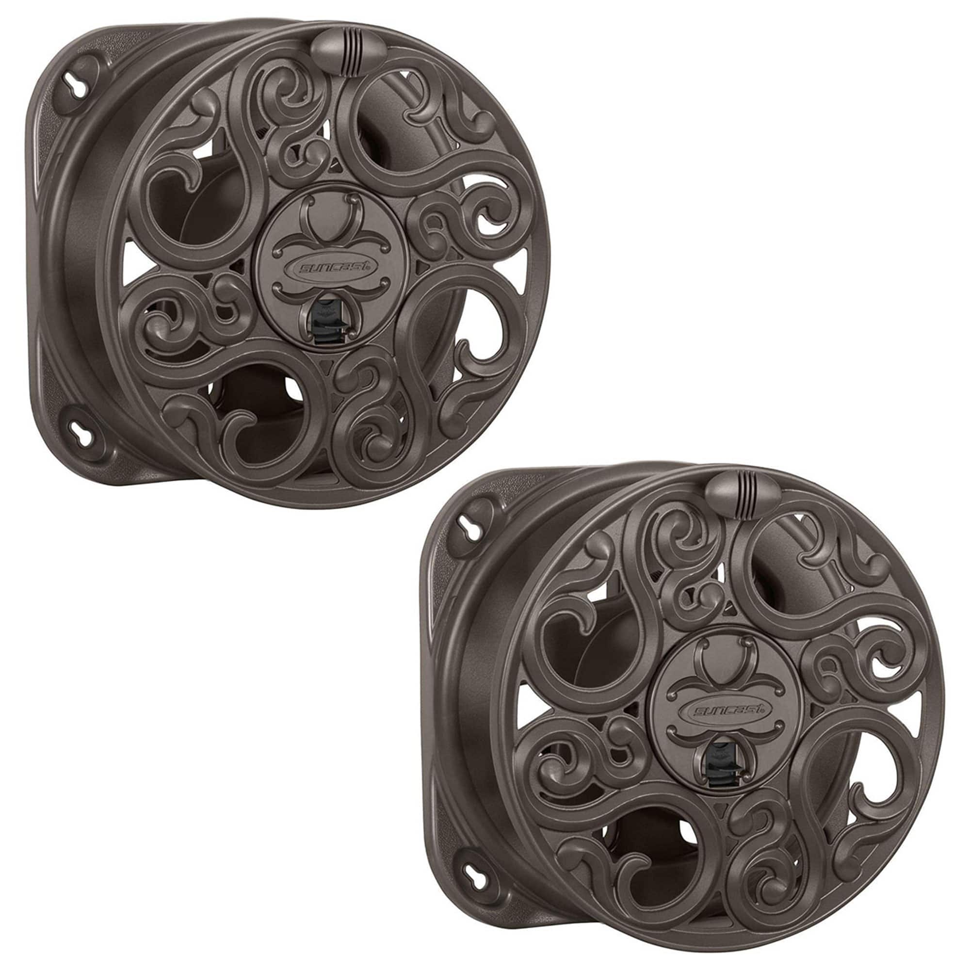 Suncast - Sidewinder 60 Foot Side Scroll Decorative Wall Mount Hose Reel (2 Pack)