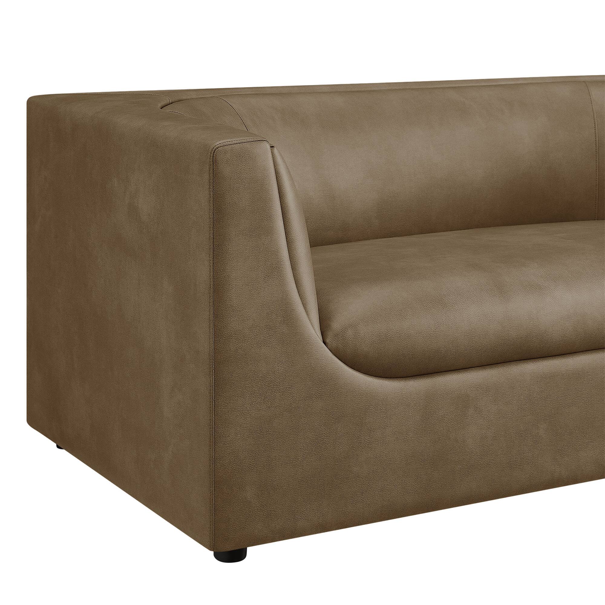 Alt View 6. Modway - Hilda 67" Curved Back Vegan Leather Loveseat by Modway - Mushroom.