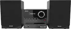 Front. Sharp - Sharp XL-B512 Micro Component Wireless Bluetooth Audio Streaming & CD Player Wood Speaker System - Black.