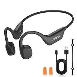 Loheer - X29 Bone Conduction Headphones, Bluetooth 6.0 Open-Ear Wireless Sport Headset, IPX6, Black