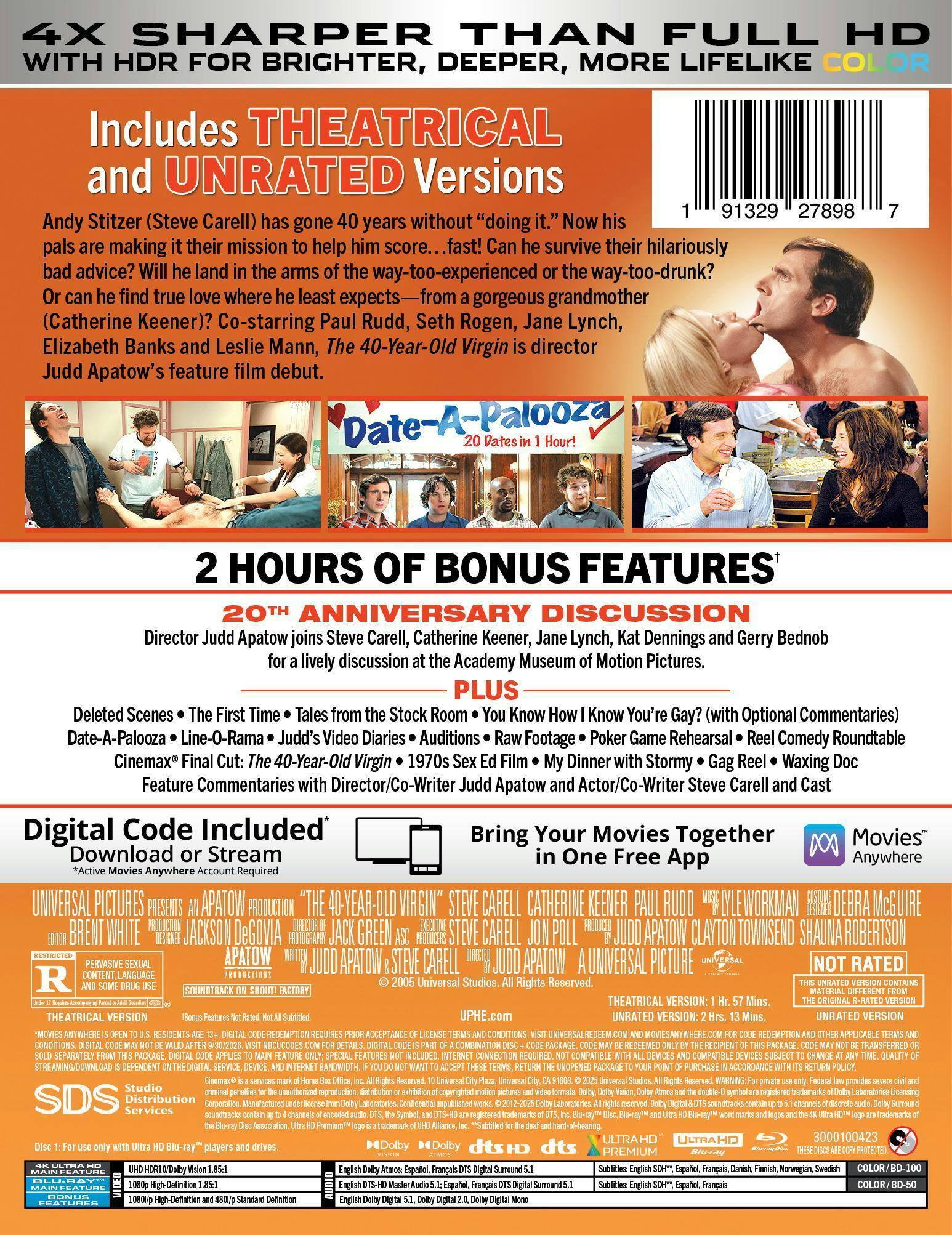 Back. The 40 Year Old Virgin (Steelbook)   - 4K Blu-Ray.