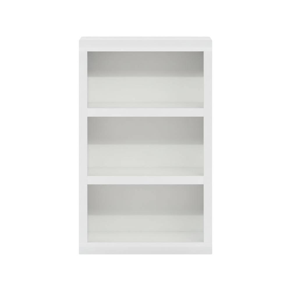 Back. FurniFact - Wooden White Bookcase with Spacious Shelves for Living Room Storage - White.