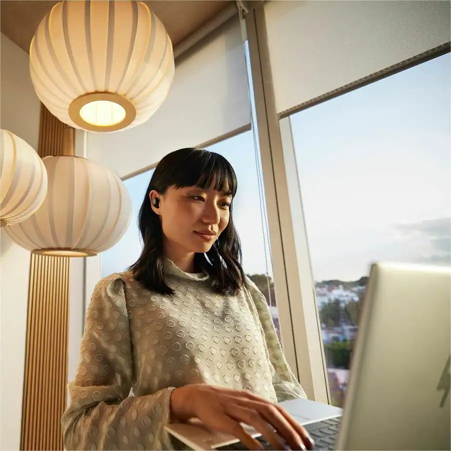 Alt View 4. HP - Poly Voyager Free 20 Black Earbuds + Basic Charge Case - Stereo - True Wireless - Bluetooth - 98.4 ft - 16 Ohm - 20 Hz t - Black.