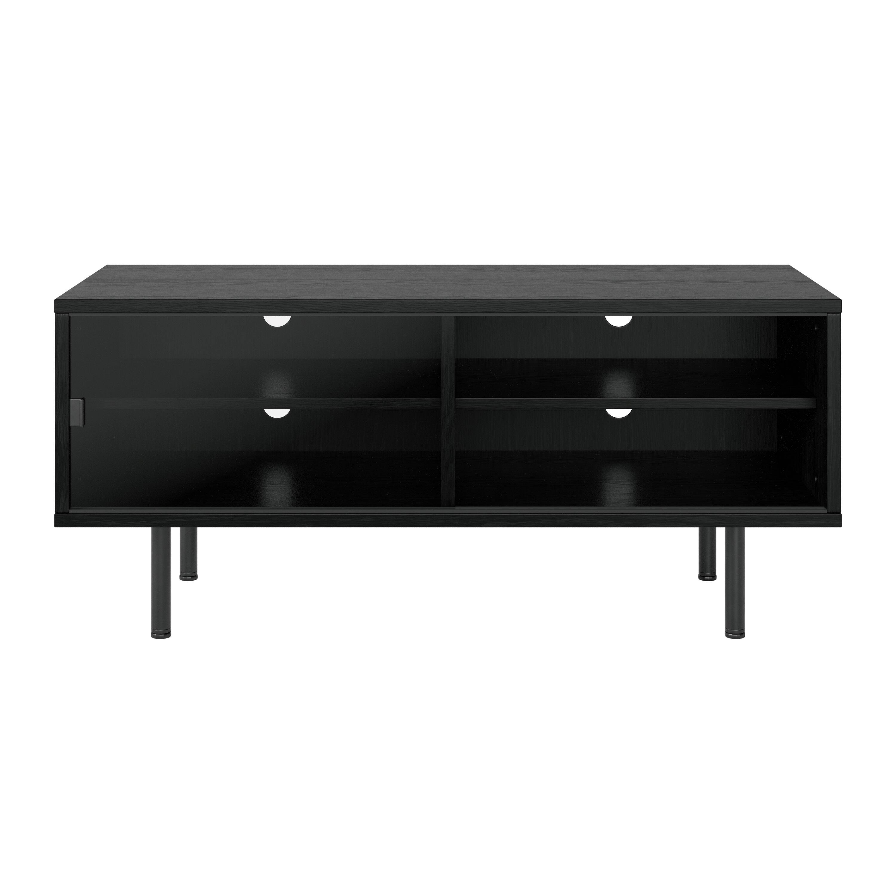 Alt View 1. CorLiving - Modular TV Stand with Glass Sliding Door for Most TVs up to 55" - Black Ravenwood.