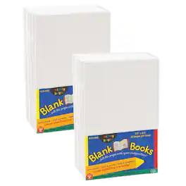Hygloss - Blank Paperback Books, 5.5" x 8.5", White, 10 Per Pack, 2 Packs