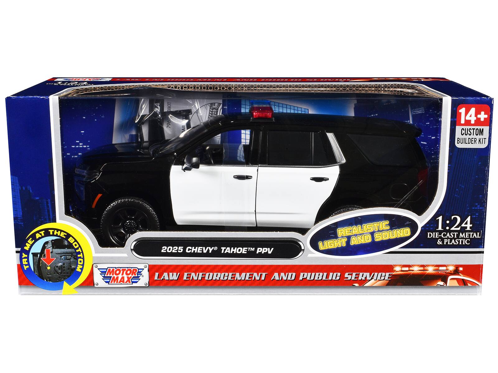 P -  -  - - N  
S FH BIKIT 796 AR 14+ CUSTOM BUILDER KIT AT THE ME TRY BOTTOM REALISTIC 1:24 AND SOUND DIE-CAST METAL LIGHT & PLASTIC  
2025 CHEVY TM PPV MOTOR MAX LAW ENFORCEMENT AND PUBLIC SERVICE