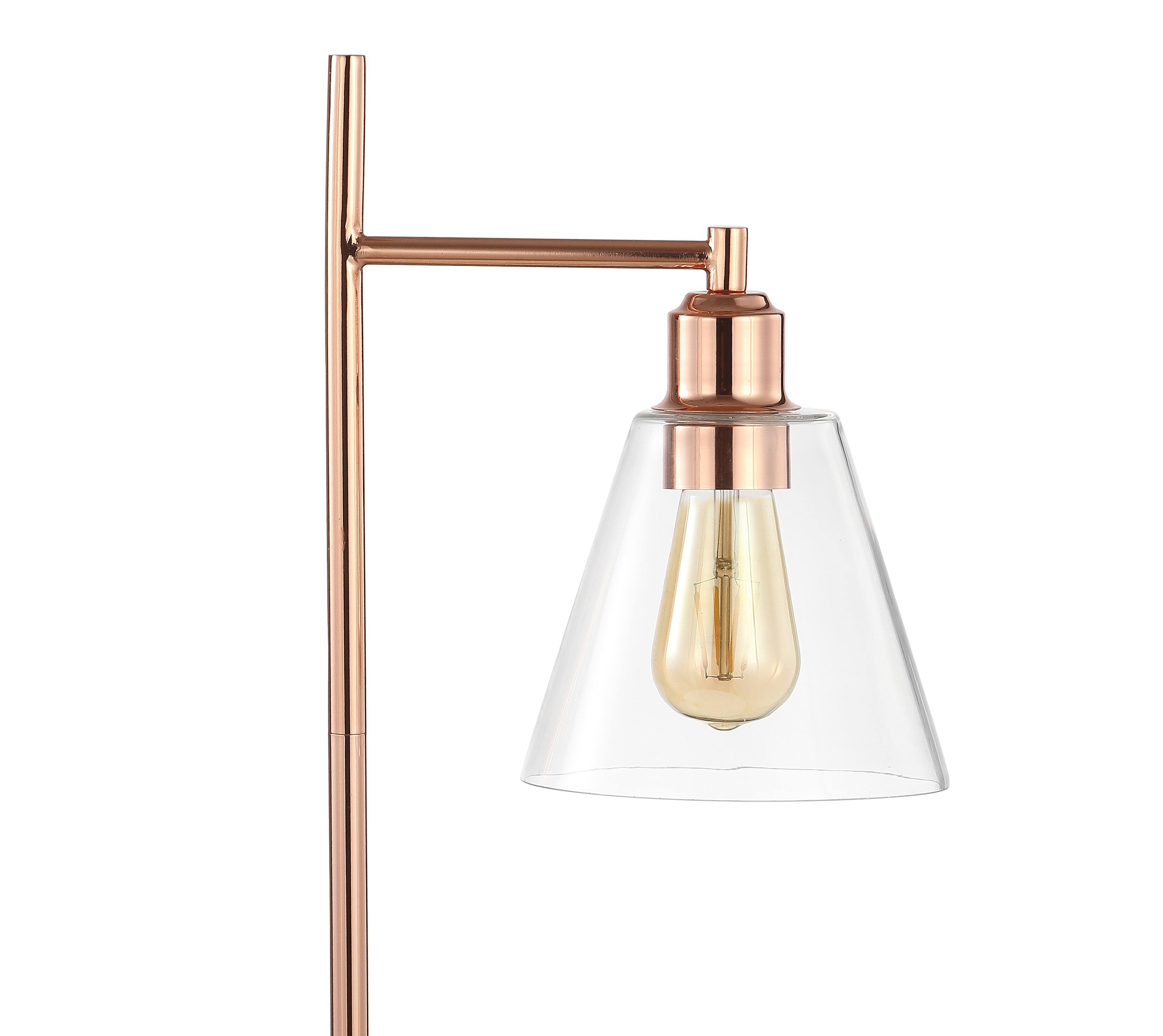 Alt View 6. Jonathan Y - Lorena 22.25" Modern Glam Metal/Marble LED Table Lamp, Copper - Copper.