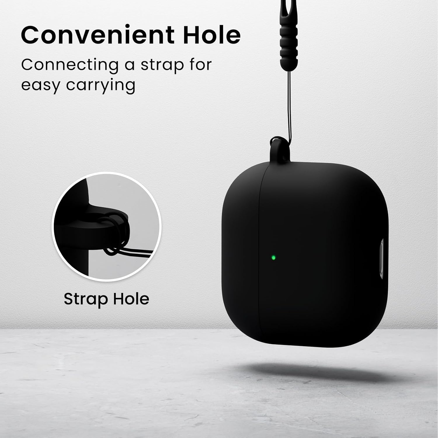 Convenient Hole, Connecting a strap for easy carrying, Strap Hole