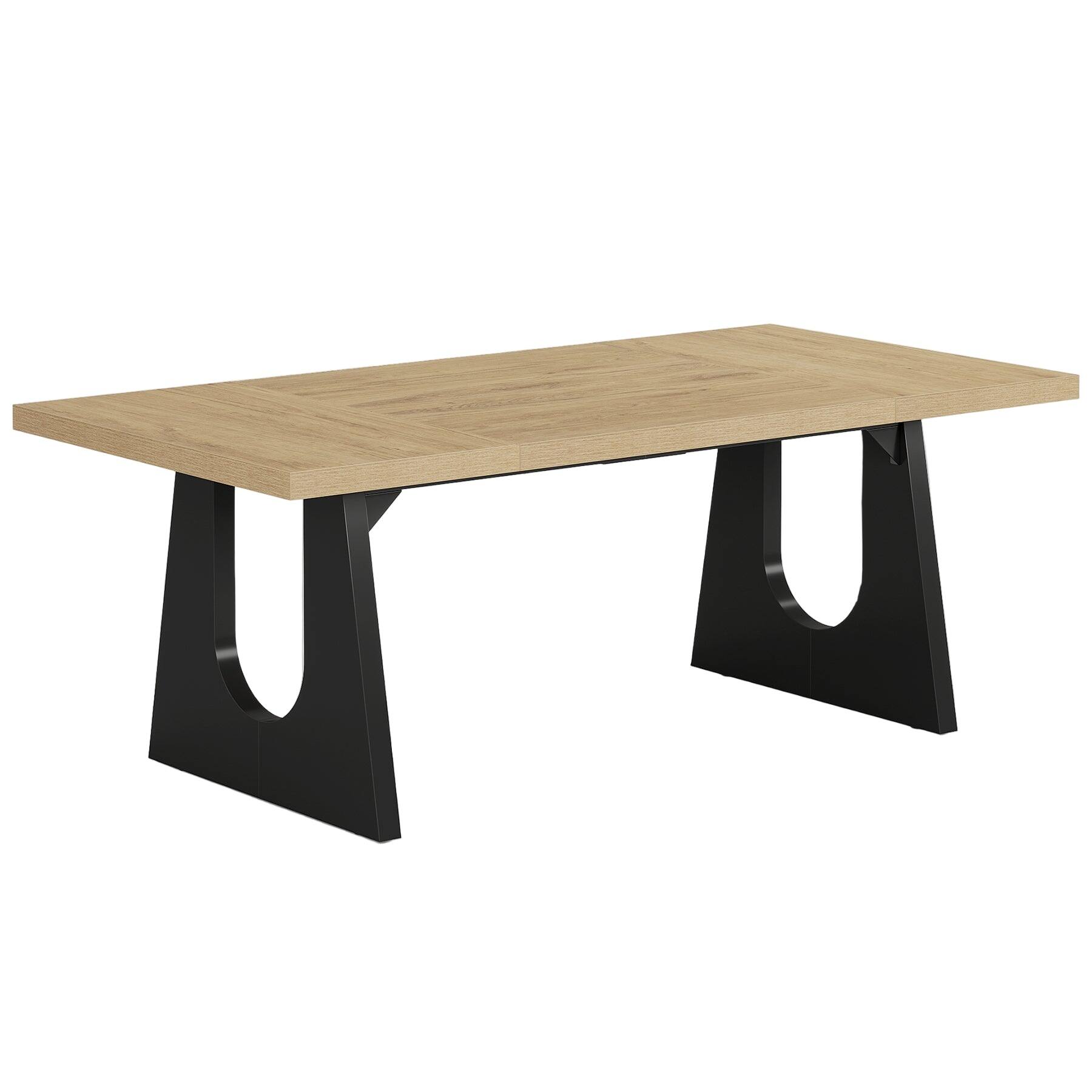Alt View 3. Tribesigns - Dining Table with Engineered Wood Construction, Easy-Clean Surface and Rectangular Top for Living Room - Light Brown.
