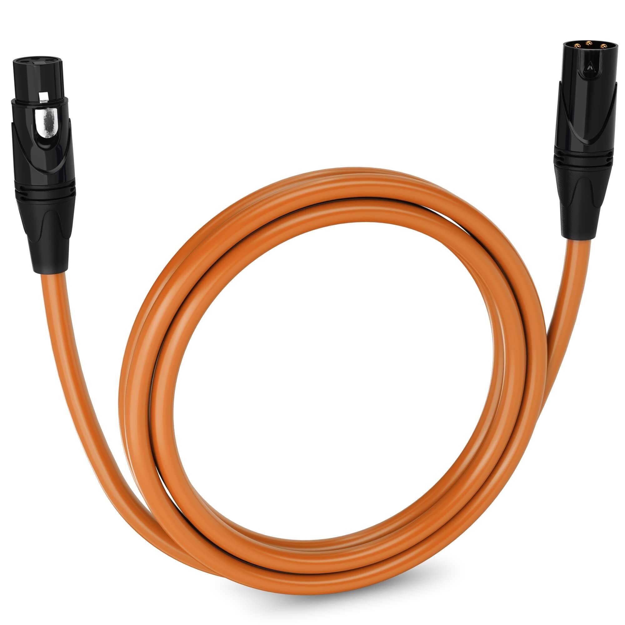 Front. Lyxpro - 6 ft Balanced XLR Cable, Male to Female, 3 Pin Microphone Cable - Orange.