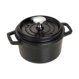 Staub - Cast Iron 0.75-qt Round Cocotte - Matte Black