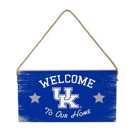 Evergreen Enterprises - Kentucky Wildcats 6" x 11" Welcome Home Wood Wall Sign with Rope Hanger - Multicolor