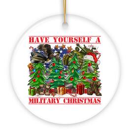 OrnamentallyYou - Have Yourself a Military Christmas Trees Ornament Patriotic US Veterans Gift - Multi-colored