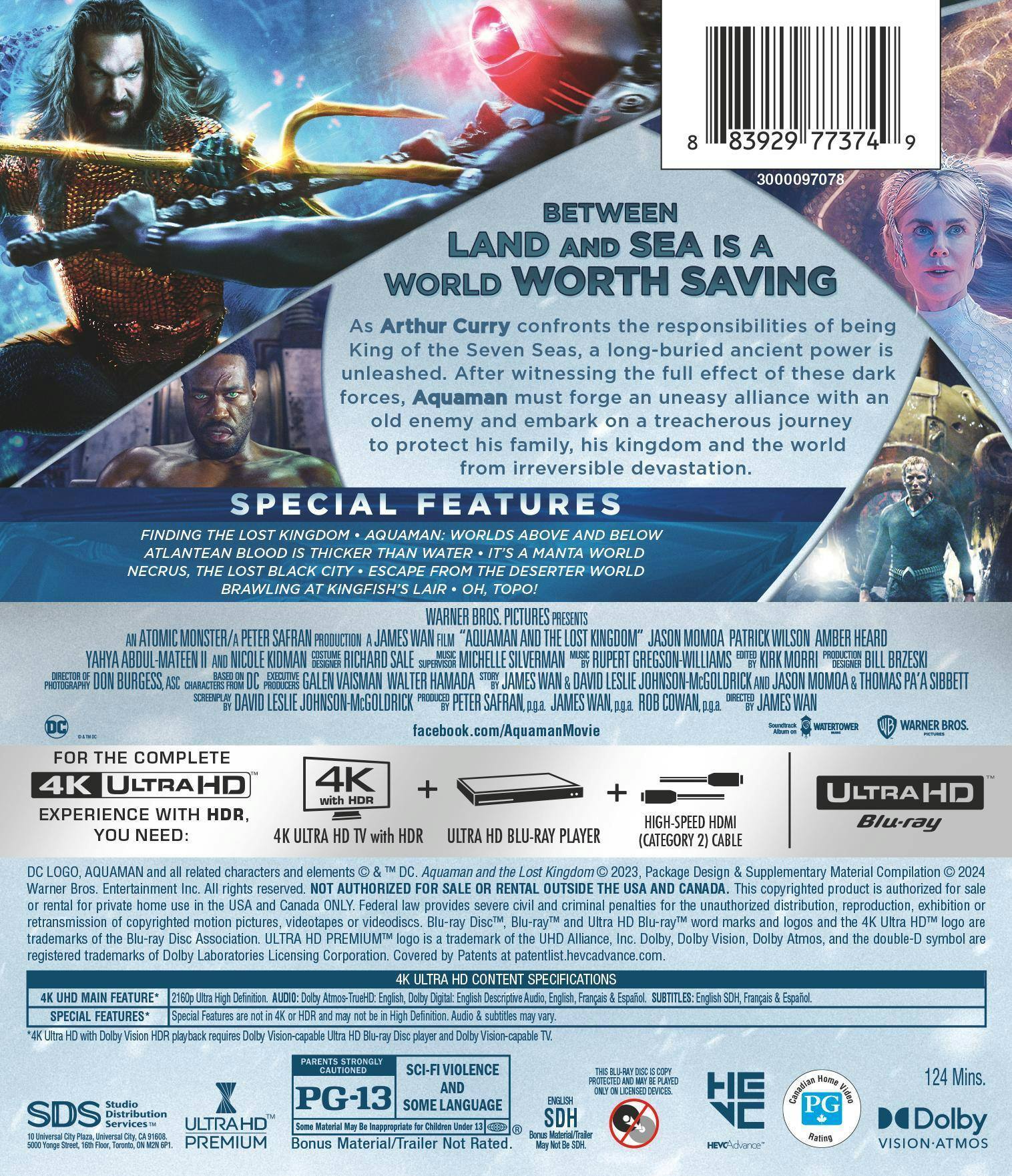 Back. Aquaman and the Lost Kingdom   - 4K Blu-Ray.