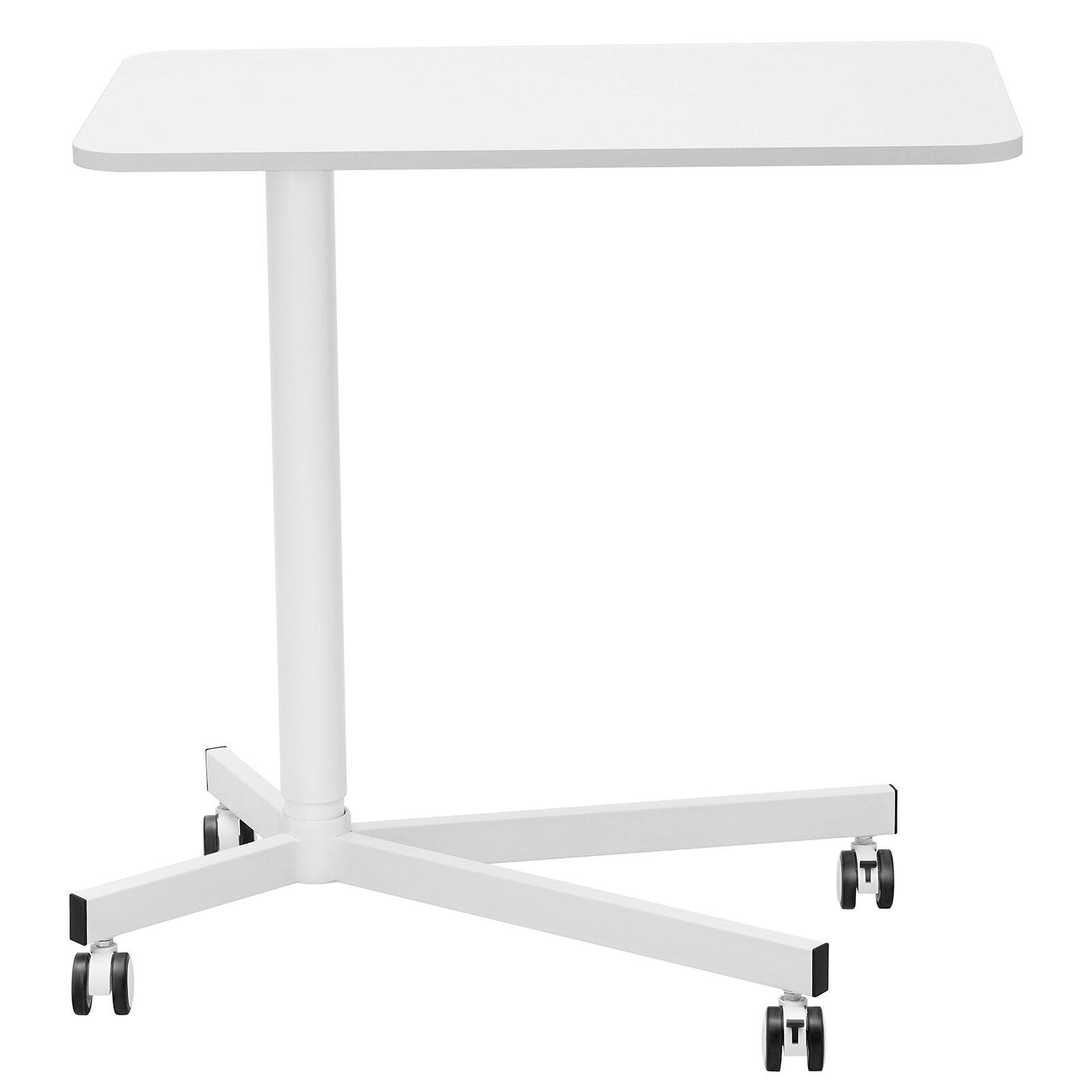 Alt View 9. Glintex - Mobile Standing Desk 28.5"-44.2" Gas-Spring Adjustable, Portable Rolling Laptop Table with Lockable Wheels, Home Office - white.