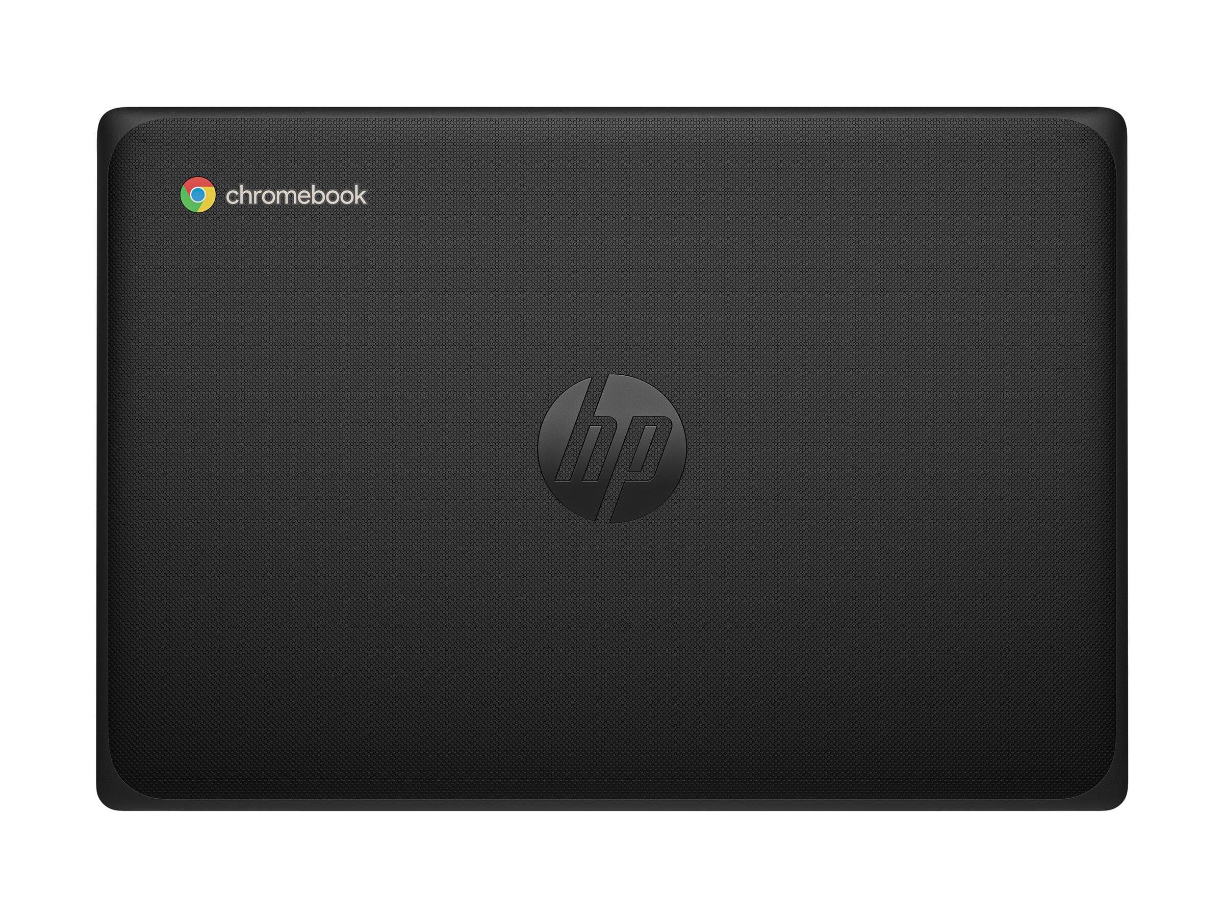 Alt View 1. HP - Fortis G1m 11.6-inch HD Chromebook - MediaTek Kompanio 520 - 4GB RAM - 32GB eMMC - Jet Black.