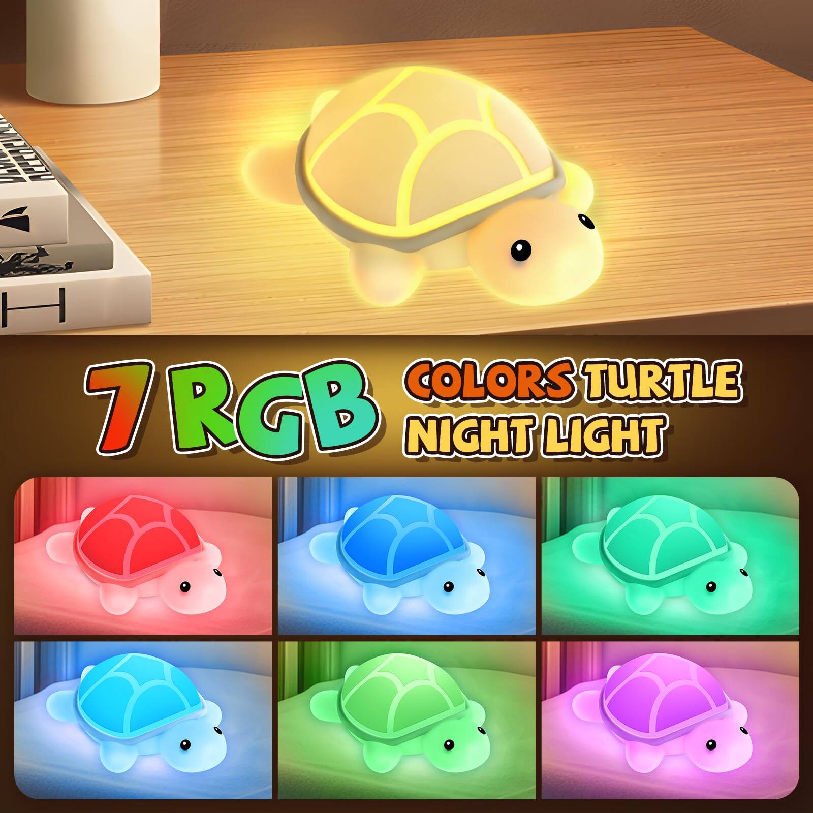 7 RGB  
COLORS TURTLE NIGHT LIGHT