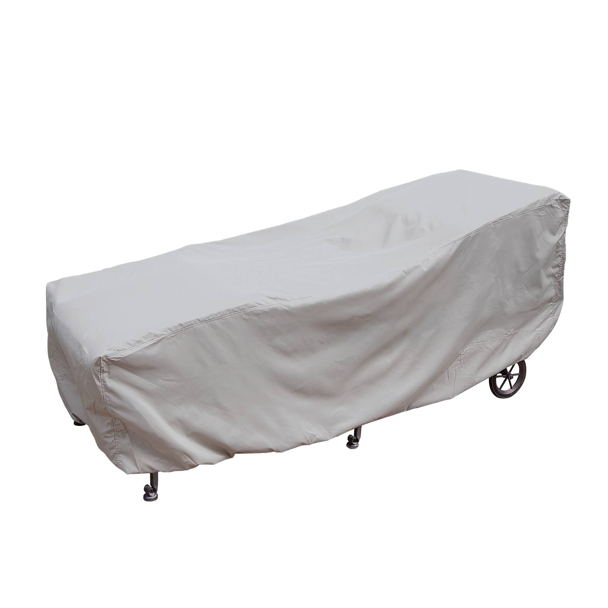 Front. Mondawe - 39"W x 84"D x 42"H Outdoor Furniture Protective Cover Fits Chaise Lounge (Large) with Elastic - Grey.
