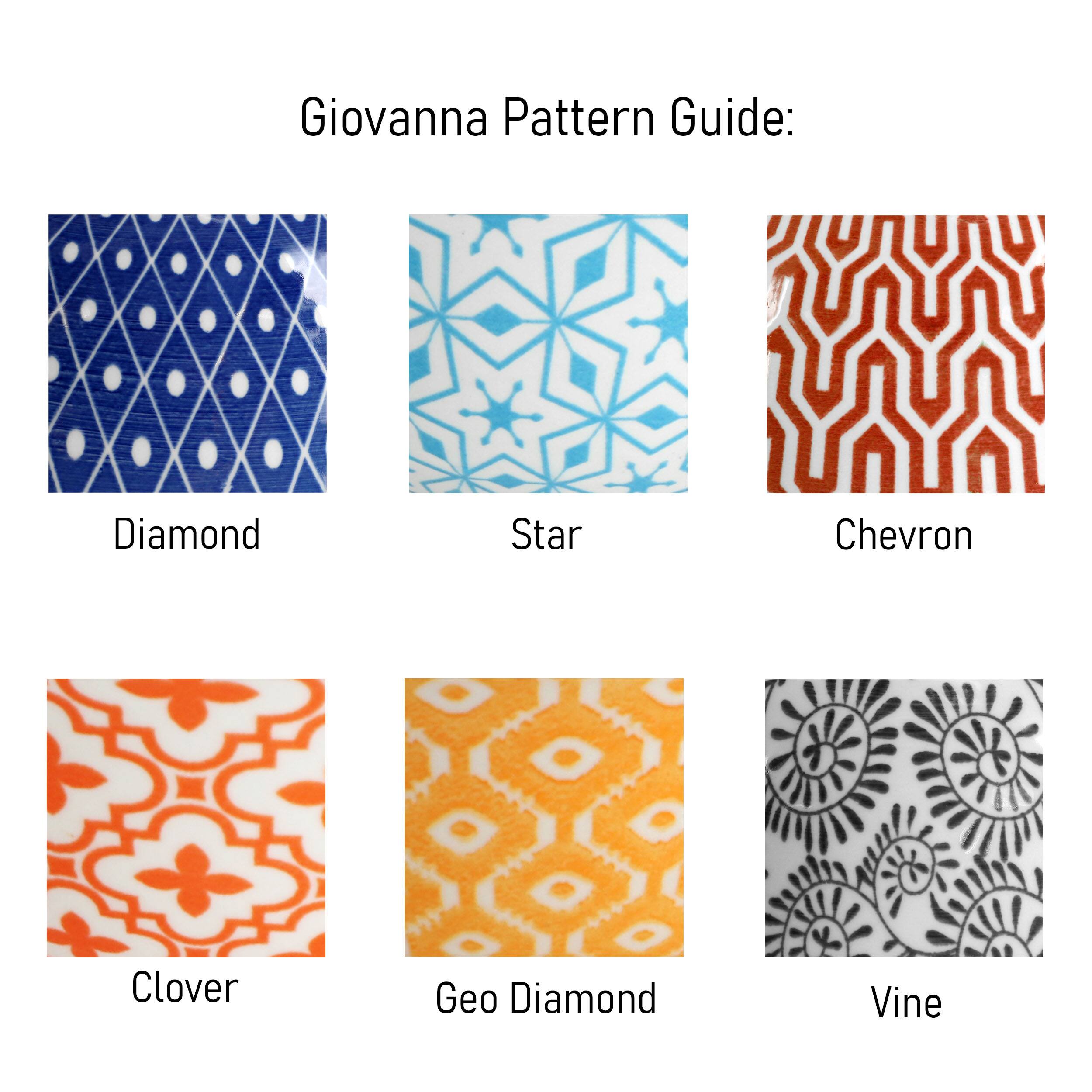 Giovanna Pattern Guide: Diamond Star Chevron Clover Geo Diamond Vine