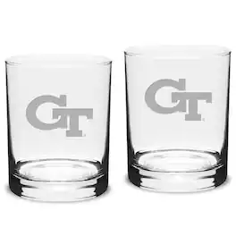 Jardine - Georgia Tech Yellow Jackets 2-Piece 14oz. Classic Double Old-Fashioned Glass Set - Multicolor