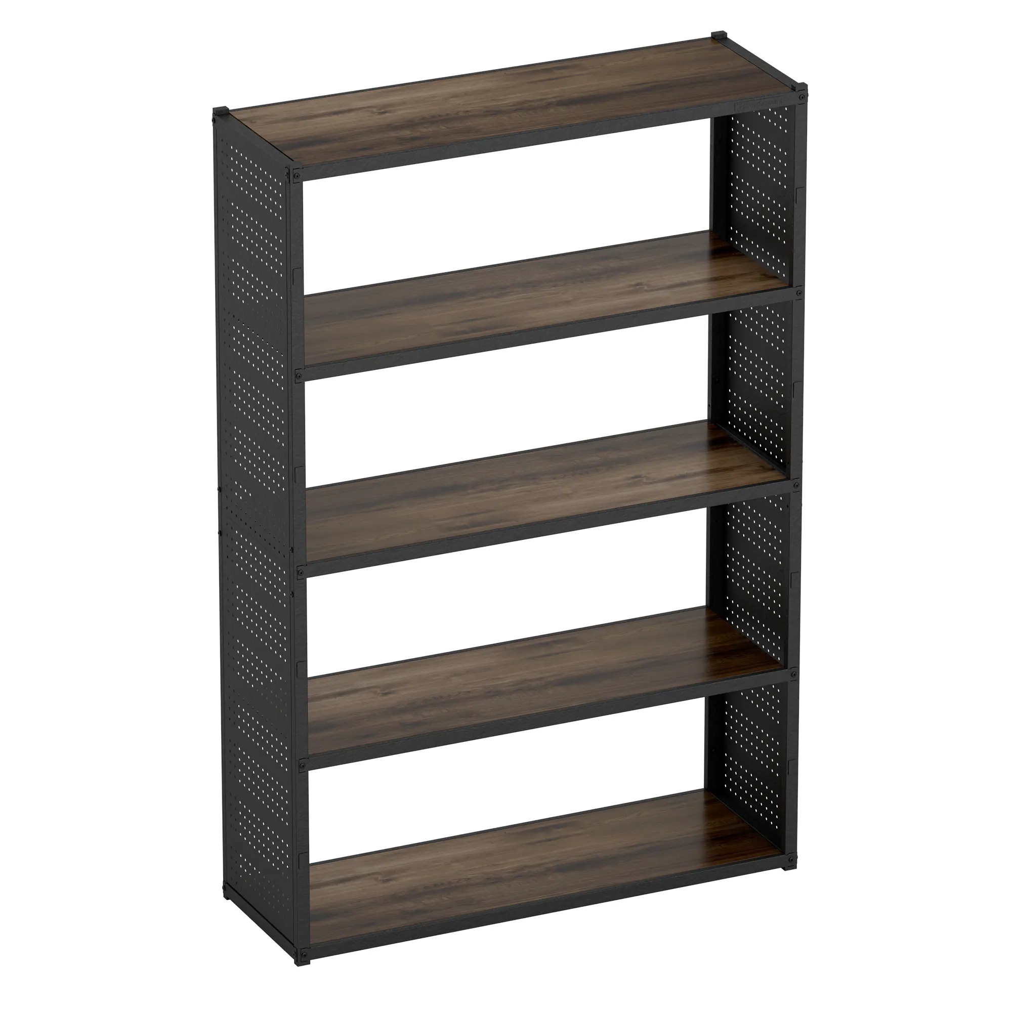 Front. Fleximounts - 5-Shelf Heavy-Duty Adjustable Garage Storage Shelving with Side Pegboards, Black (47.2 in. W x 71.1 in. H x 15.7 in. D) - Black.