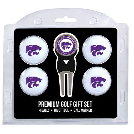 KANSAS STATE UNIVERSITY
K-STATE
PREMIUM GOLF GIFT SET
4 BALLS • DIVOT TOOL • BALL MARKER