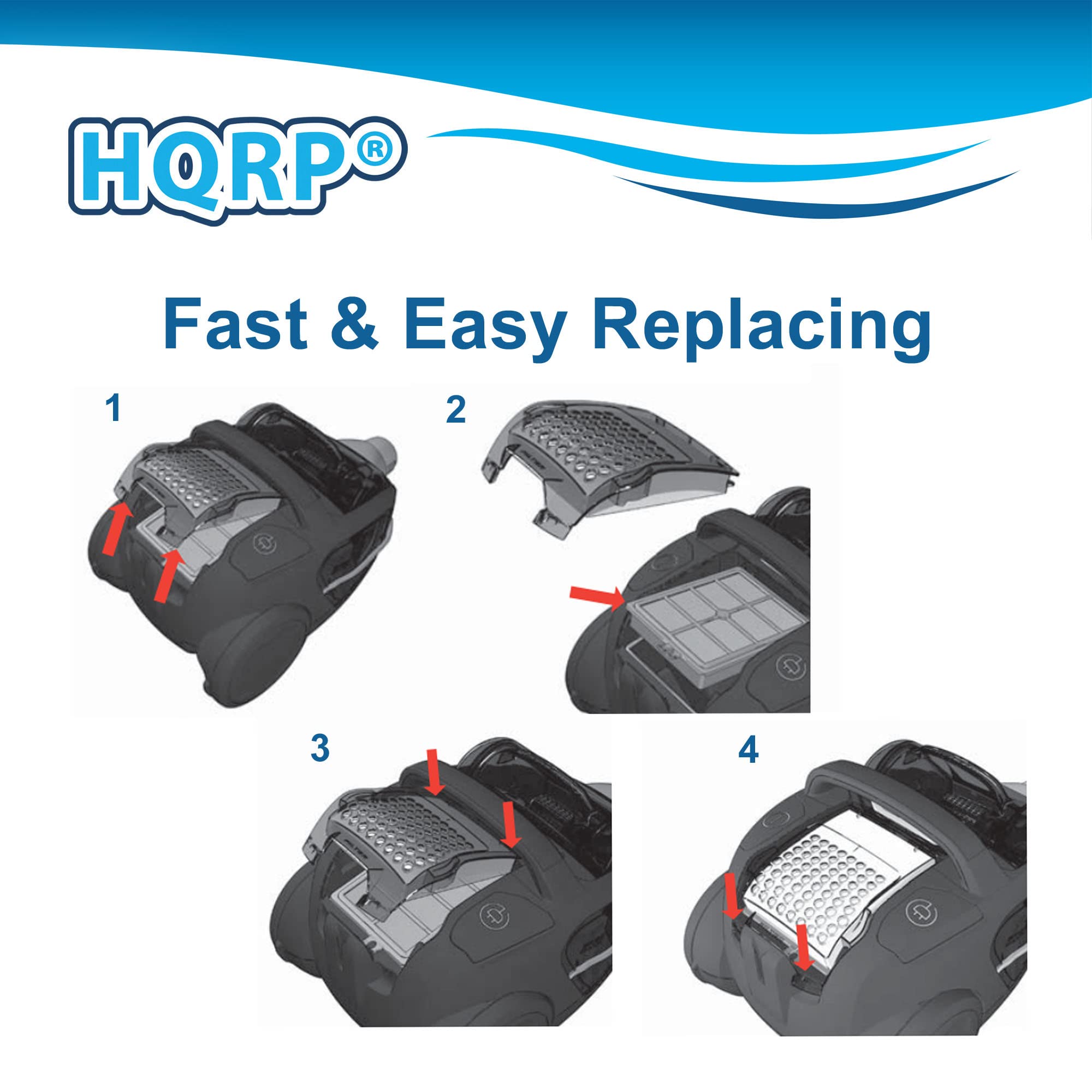 HQRP®  
Fast & Easy Replacing  

1  
2  
3  
4