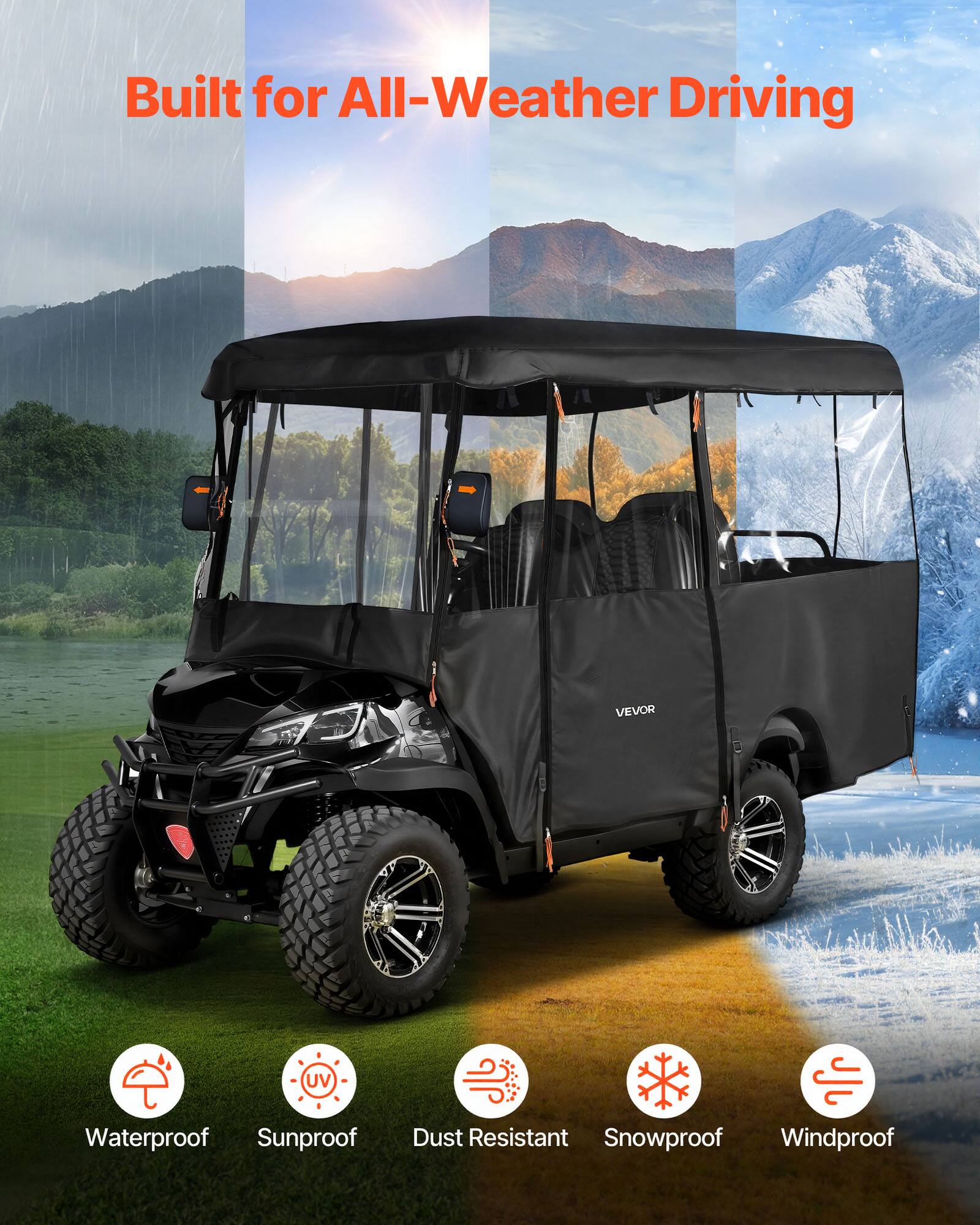 Built for All-Weather Driving

VEVOR UV Waterproof Sunproof Dust Resistant Snowproof Windproof