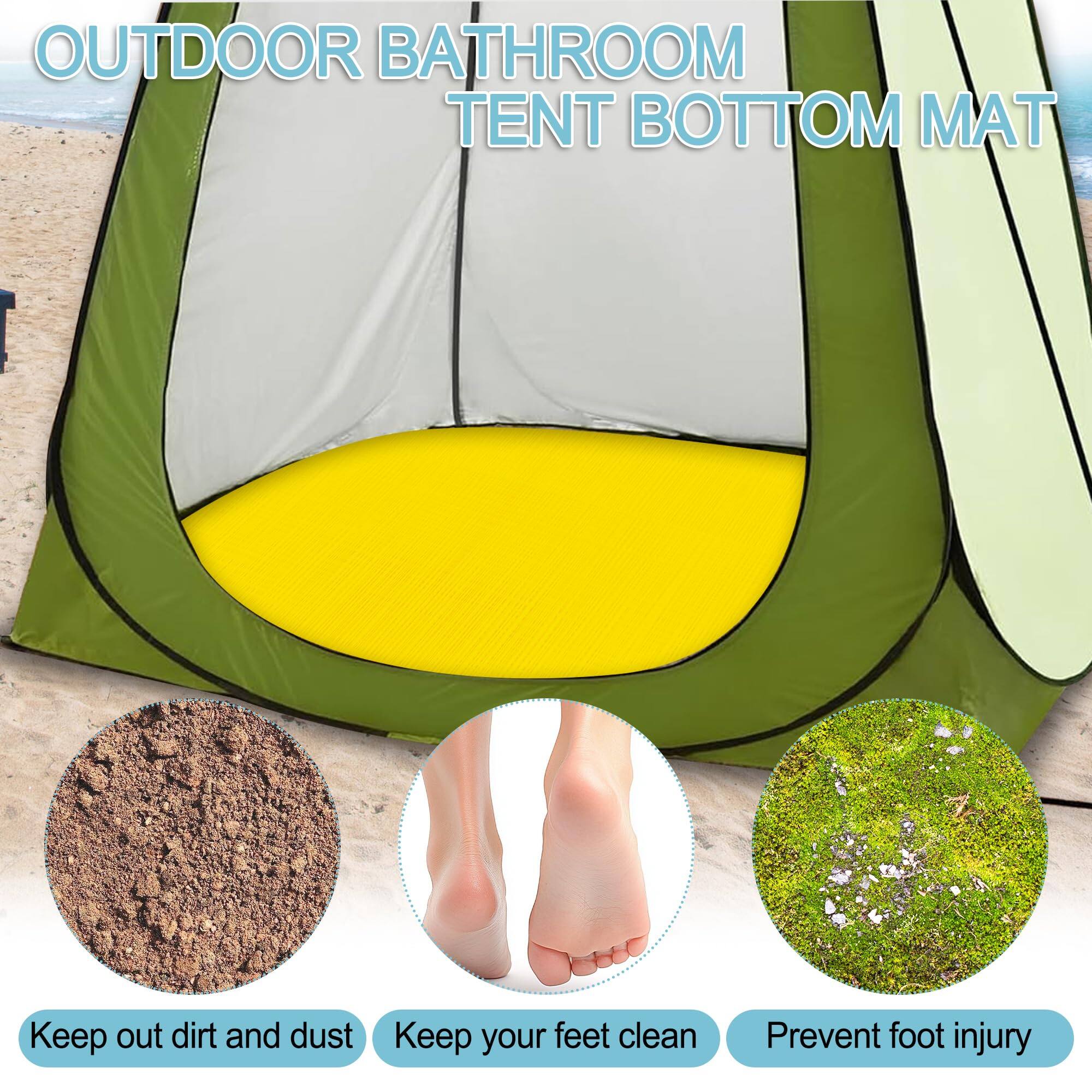 OUTDOOR BATHROOM TENT BOTTOM MAT

- Keep out dirt and dust
- Keep your feet clean
- Prevent foot injury