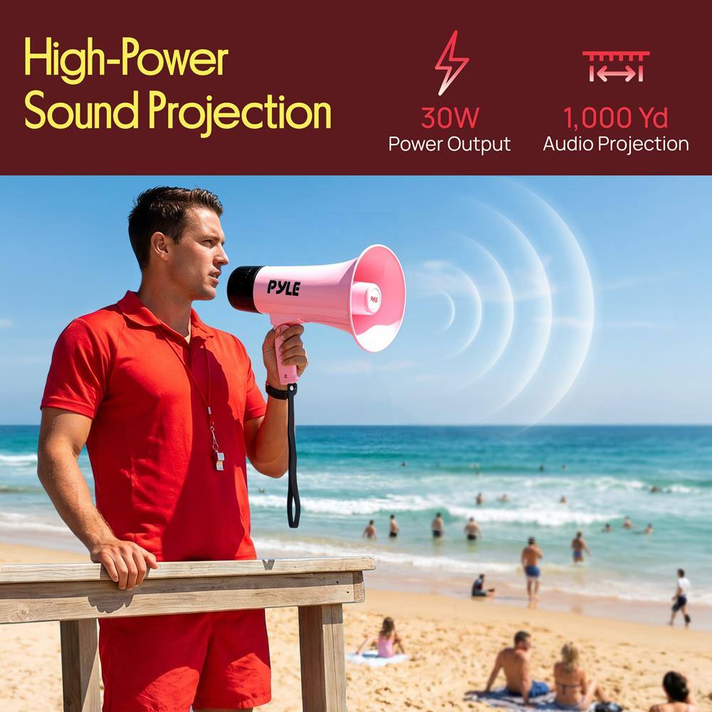 High-Power Sound Projection  
30W Power Output  
1,000 Yd Audio Projection  
PYLE