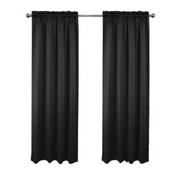 RT Designers Collection - 100% Polyester Twilight Blackout Rod Pocket Curtain Panel 54" x 84" - Black