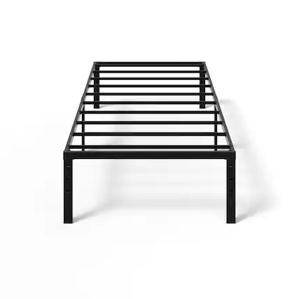 Front. Winado - 12 Inch Twin Full Queen King Metal Bed Frame Metal Platform Heavy Duty Metal Platform, No Box Spring Needed - Black.
